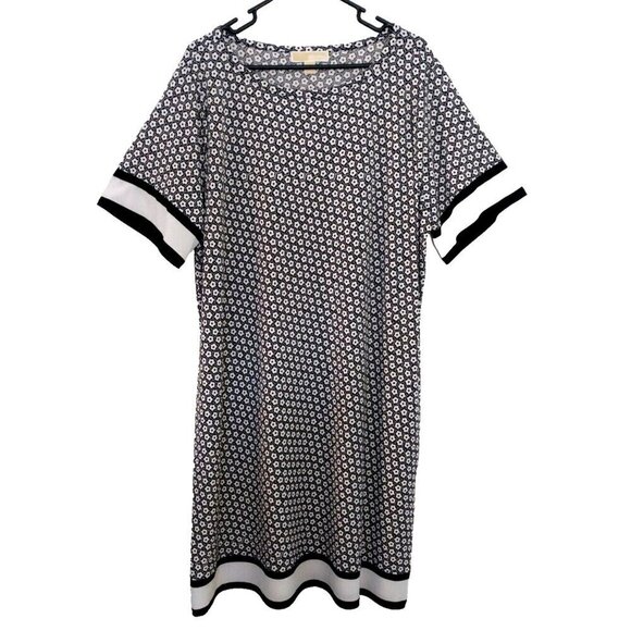 Michael Kors Women's Sheath Dress Black & White Floral Knee Length - 2X  NWT - Picture 1 of 9
